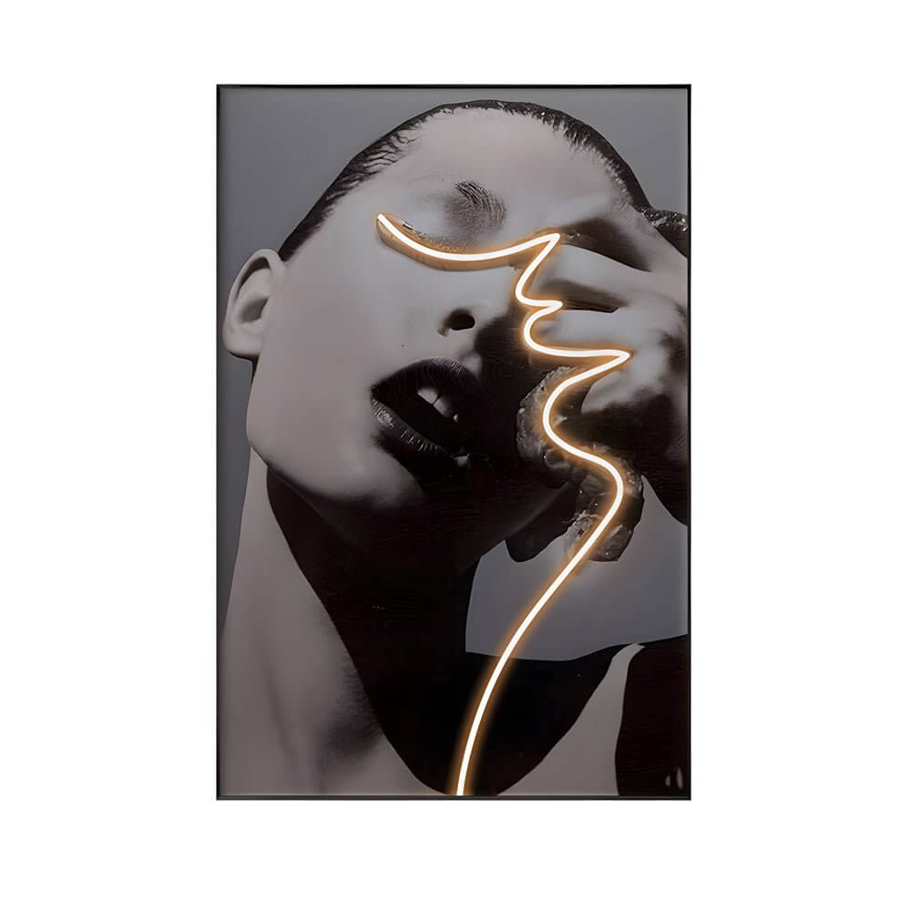 led crystal porcelain wall art lady profile painting