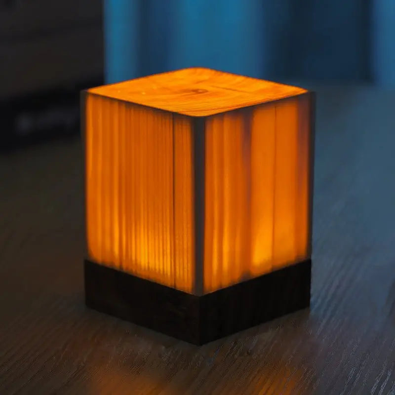 Accent Table Lamps with LED Cube Design Luxe
