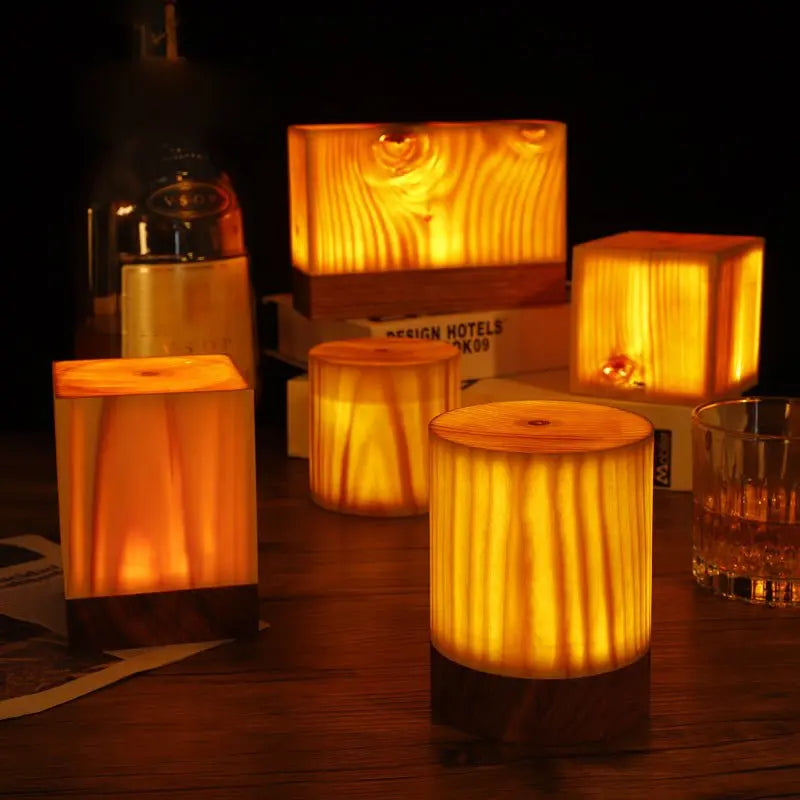 Accent Table Lamps with LED Cube Design Luxe