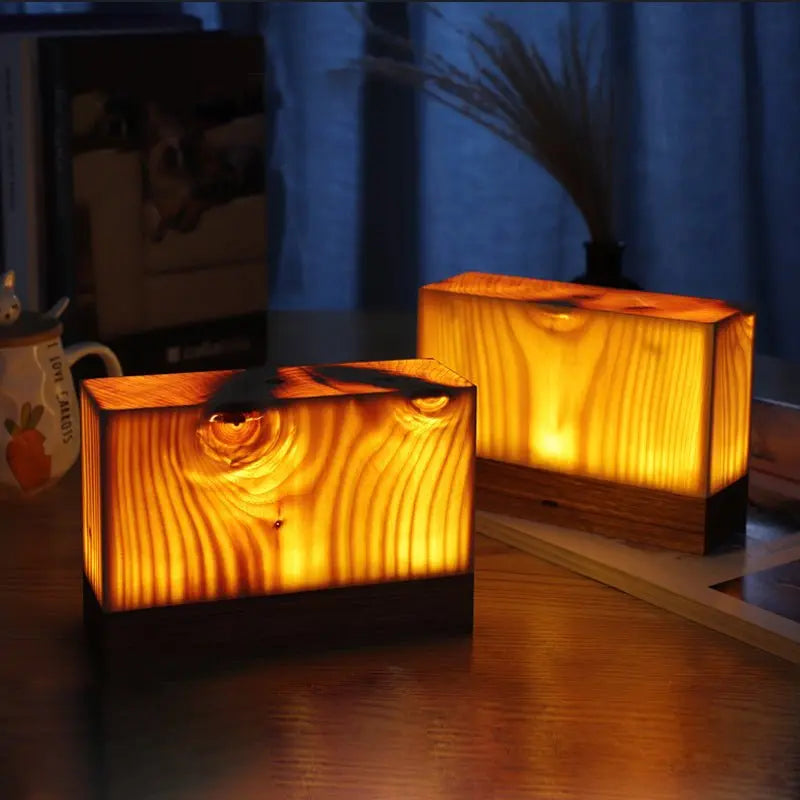 Accent Table Lamps with LED Cube Design Luxe