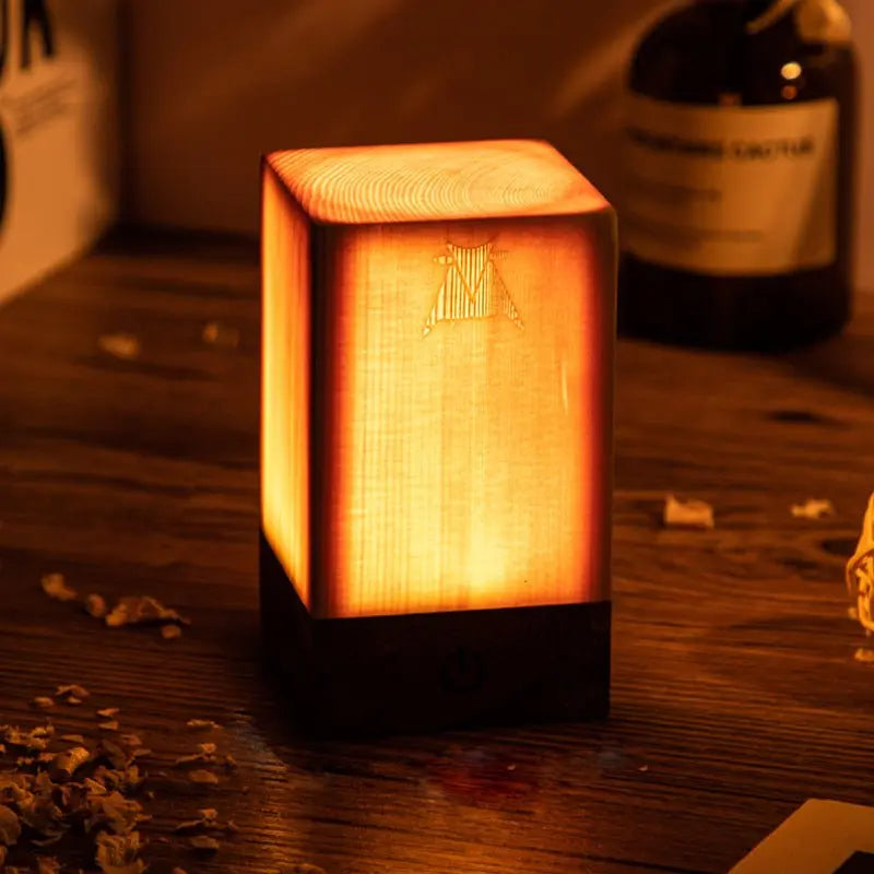 Accent Table Lamps with LED Cube Design Luxe