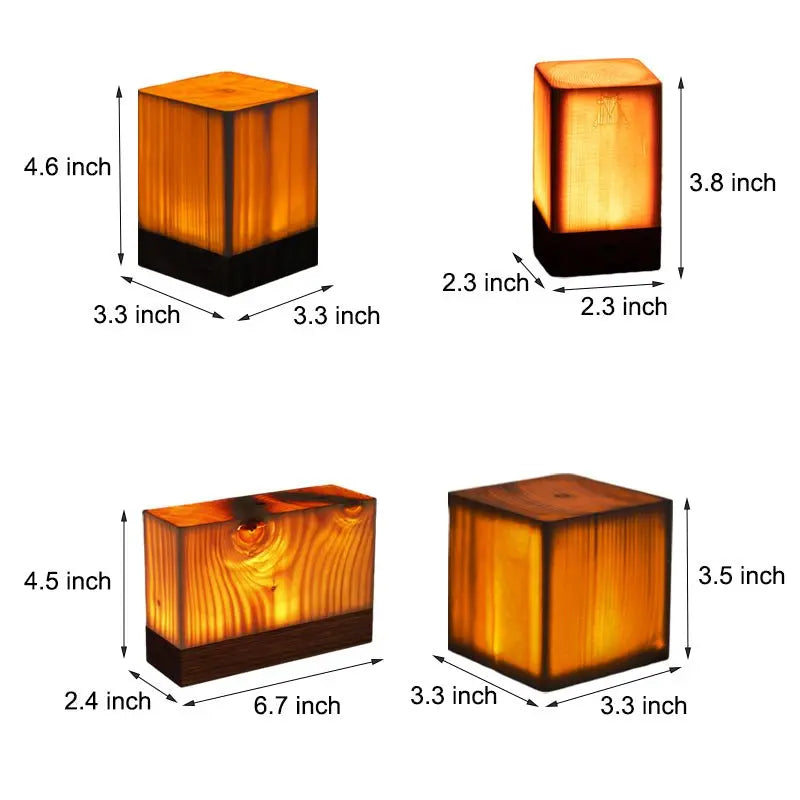 Accent Table Lamps with LED Cube Design Luxe