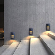 Modern Black Rectangle Recessed Step Sconce — Aluminum & Glass, LED 4W, IP65 Weatherproof