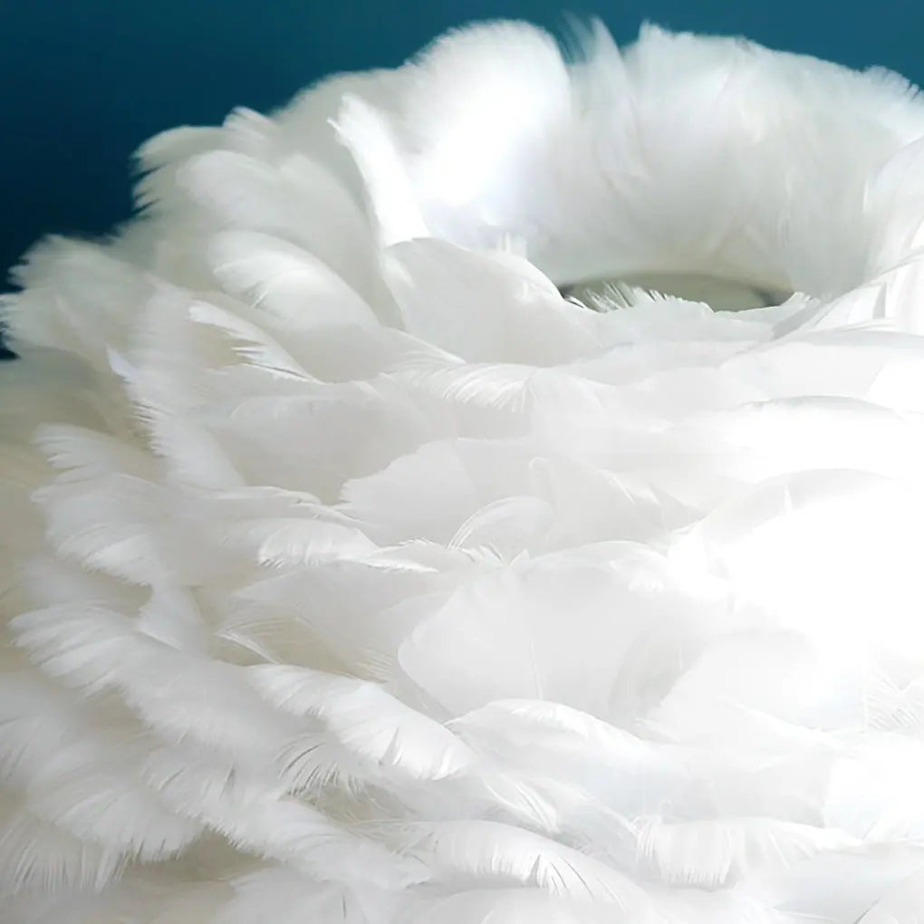Ambient Crystal Tassel LED Feather Table Lamp Luxe