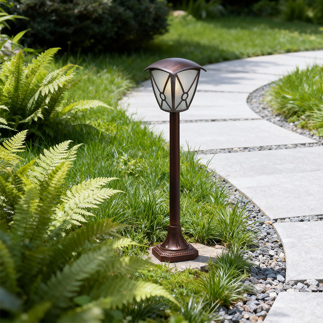 Classical Column Outdoor Post Light — Black Aluminum, 9W LED, IP44, E26, 28.35" Height