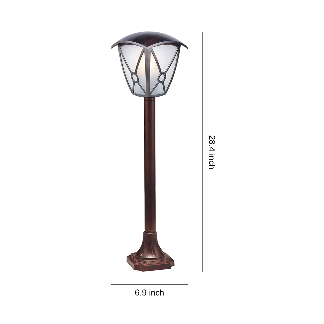 Classical Column Outdoor Post Light — Black Aluminum, 9W LED, IP44, E26, 28.35" Height