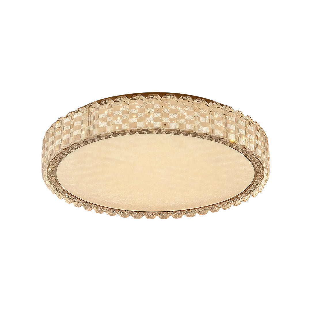 Crystal Flush-Mount Ceiling Light — Chrome Stainless Steel, LED, 3-Step Dimming (3000K/4500K/6000K), Round / Square / Rectangle