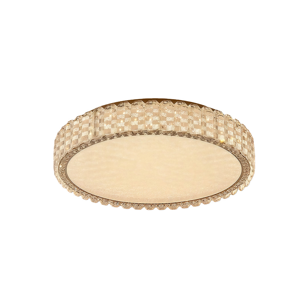 Crystal Flush-Mount Ceiling Light — Chrome Stainless Steel, LED, 3-Step Dimming (3000K/4500K/6000K), Round / Square / Rectangle