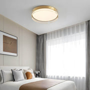 led flush mount ceiling light with round ribbed glass design