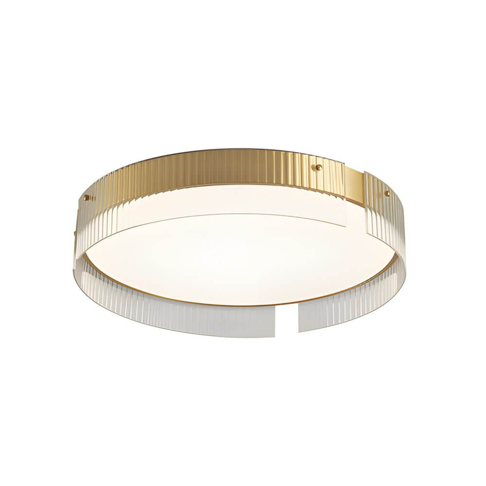 led flush mount ceiling light with round ribbed glass design