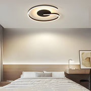 led flush mounted ceiling light white and black open ring circle design for bedroom