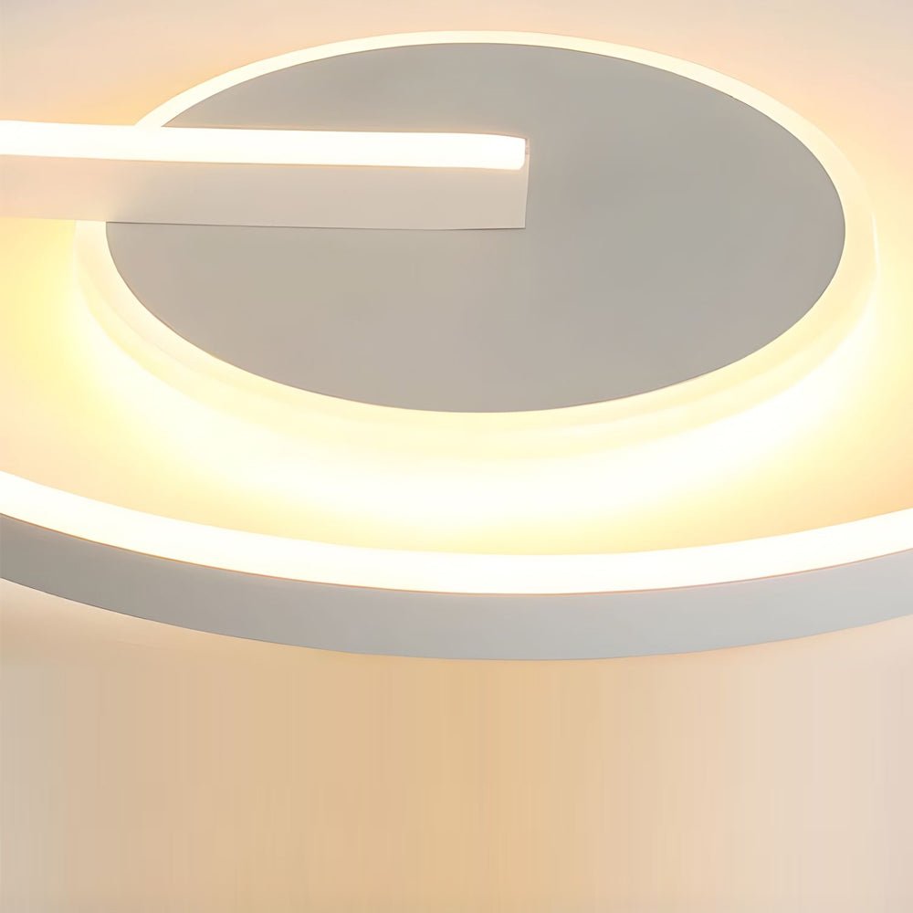 led flush mounted ceiling light white and black open ring circle design for bedroom