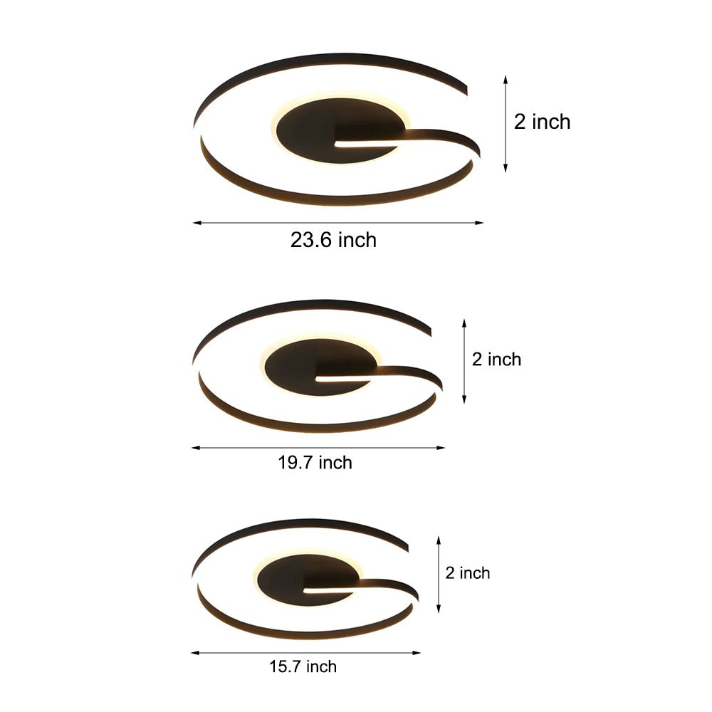 led flush mounted ceiling light white and black open ring circle design for bedroom