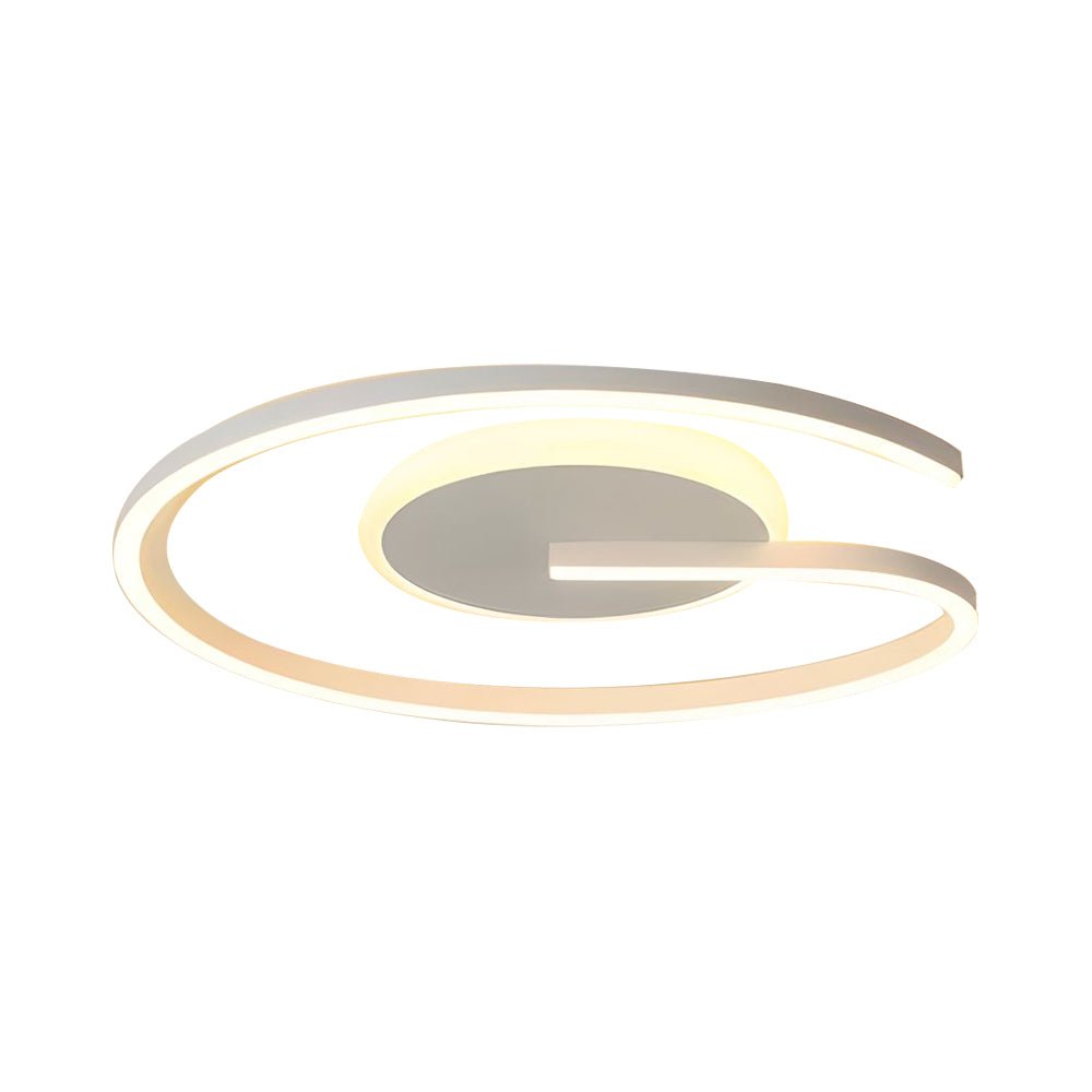 led flush mounted ceiling light white and black open ring circle design for bedroom