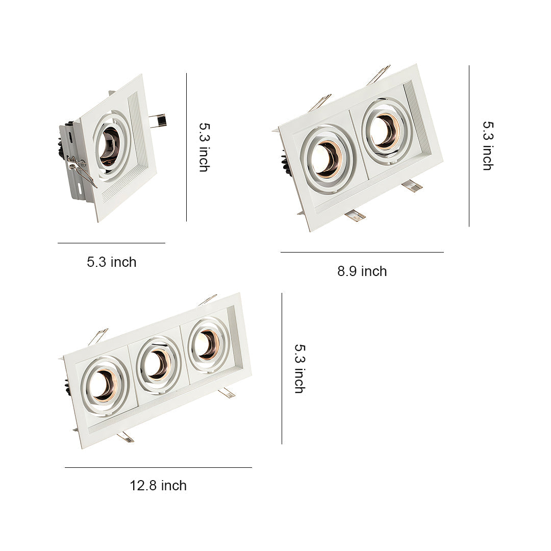 Anti-Glare LED Recessed Spotlight — Aluminum, Ra98 CRI, 24° Beam, 3000K / 4000K / 6000K, Single / Double / Triple-Head
