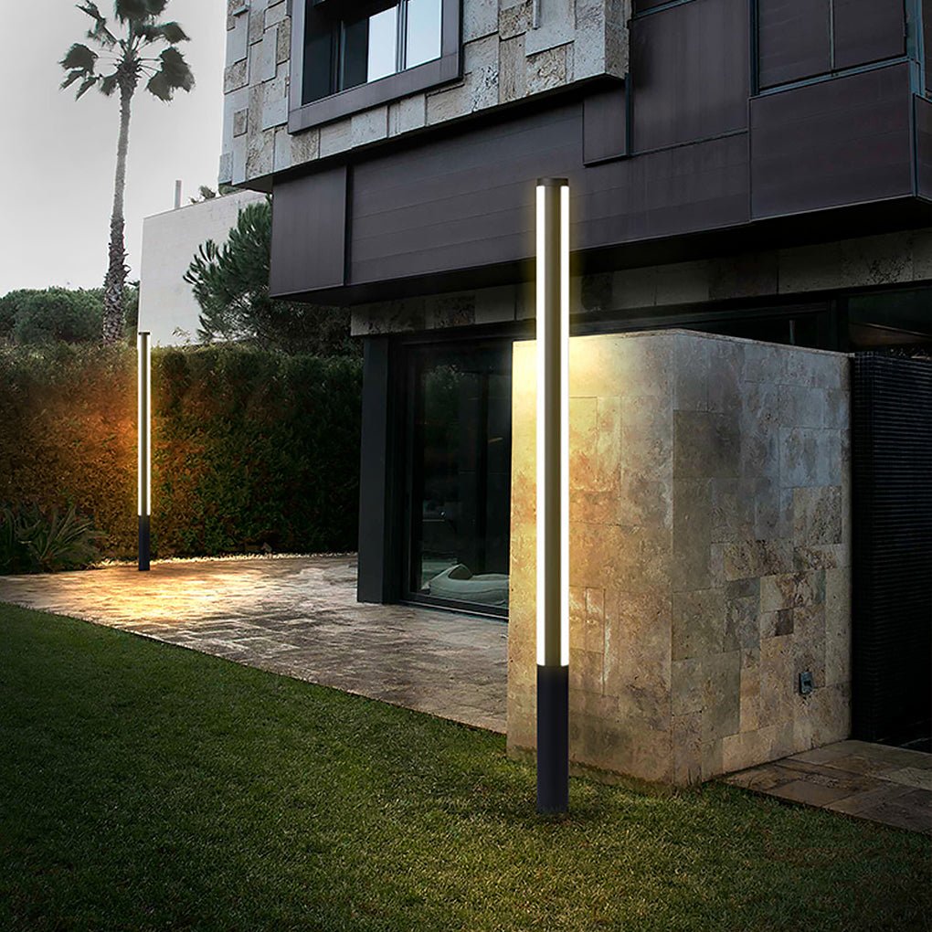 Industrial Outdoor Bollard Light — Die-Cast Aluminum, LED, IP54 Weatherproof, Warm White 3000K, Hardwired, 29.5" or 49.2"