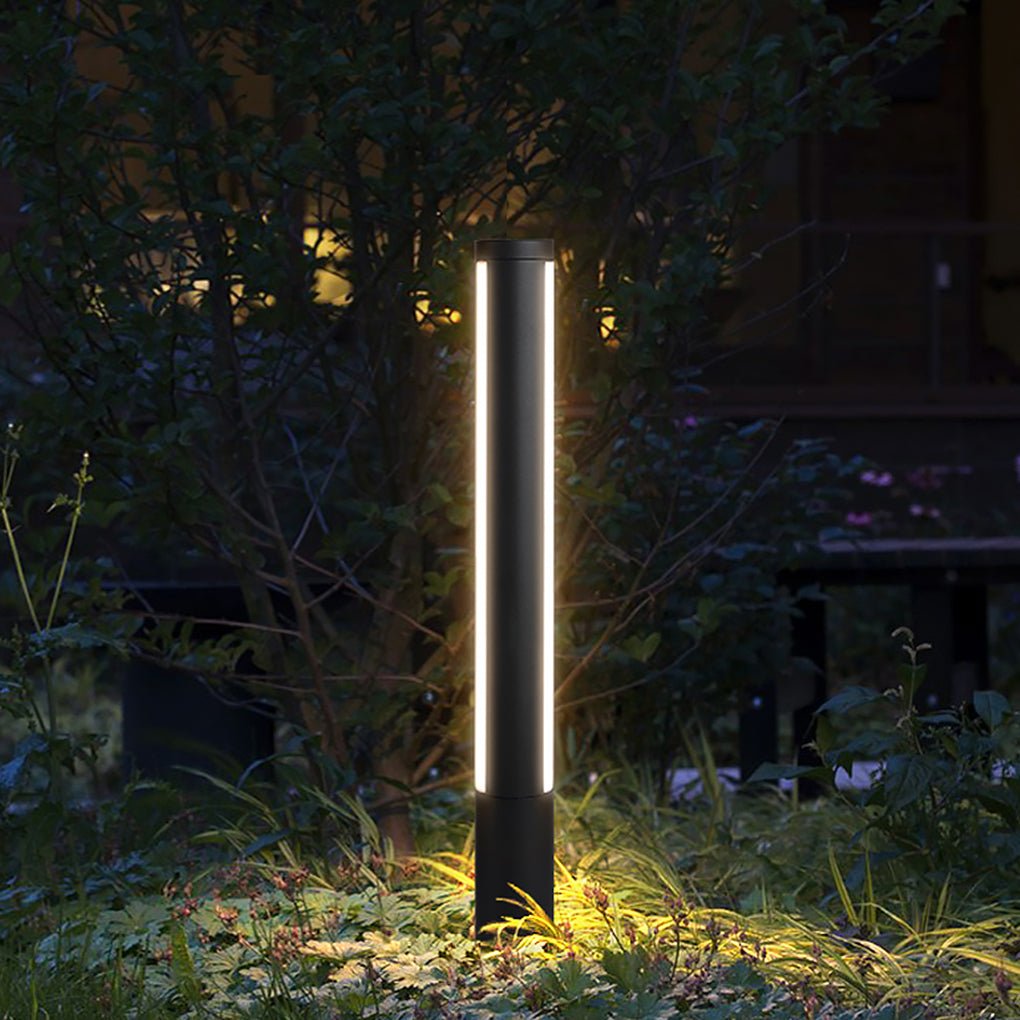 Industrial Outdoor Bollard Light — Die-Cast Aluminum, LED, IP54 Weatherproof, Warm White 3000K, Hardwired, 29.5" or 49.2"