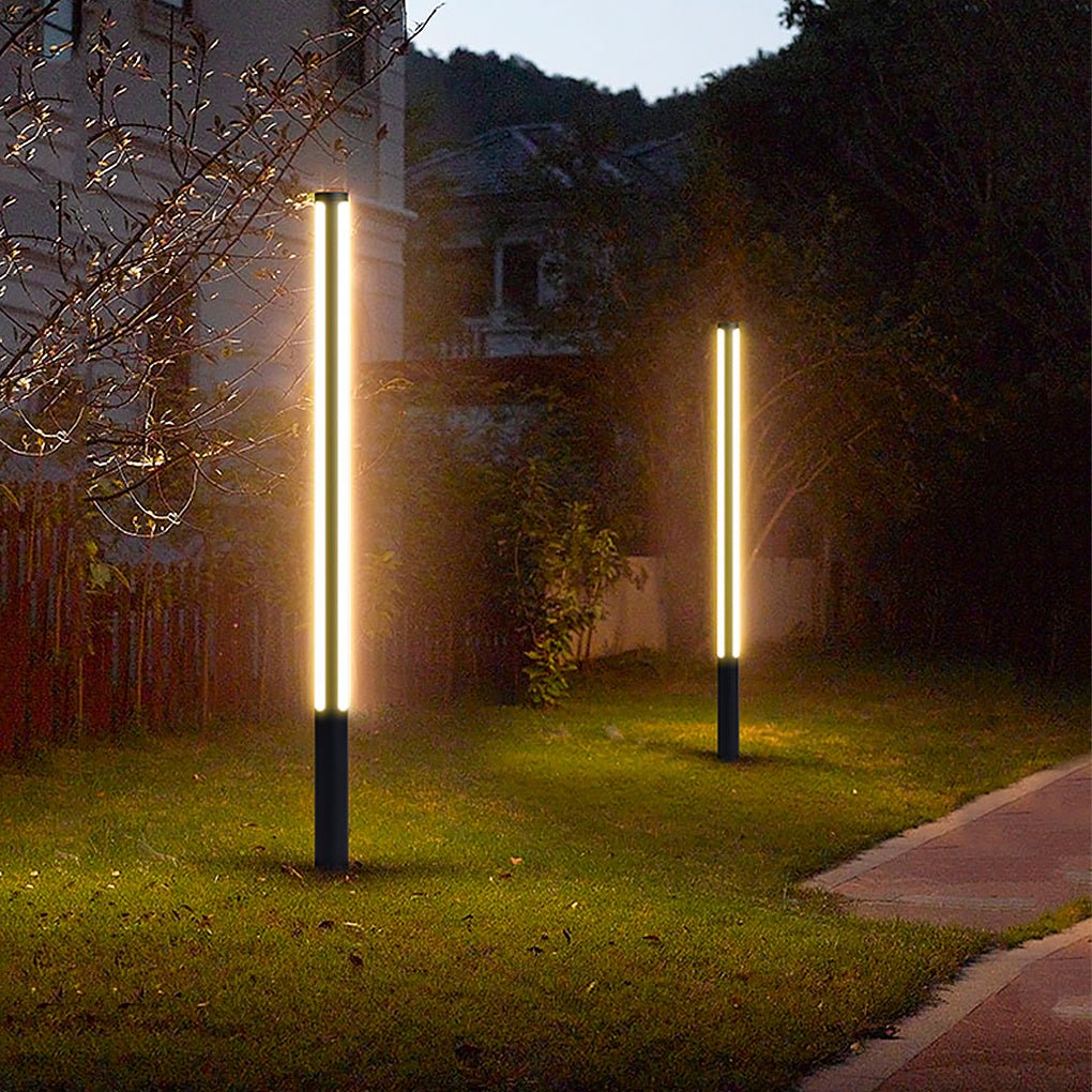 Industrial Outdoor Bollard Light — Die-Cast Aluminum, LED, IP54 Weatherproof, Warm White 3000K, Hardwired, 29.5" or 49.2"
