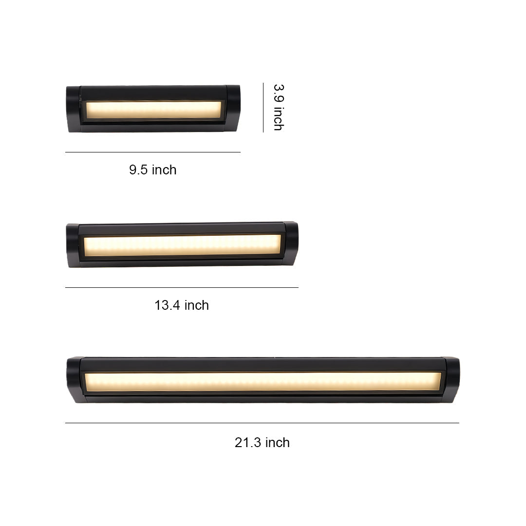 Rotatable Linear LED Wall Sconce — Black Aluminum, Acrylic Shade, 12W/18W/30W, 3000K/4000K/6000K