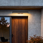 Rectangular LED Linear Outdoor Wall Sconce — Black Matte Stainless Steel, Motion Sensor, IP65, 4000K, Hardwired, 20W / 30W / 40W