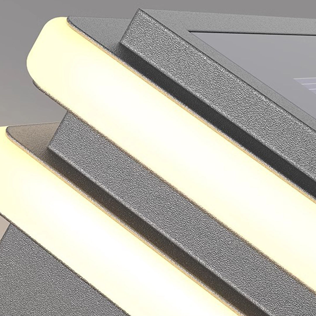 Square Minimalist Pillar Light — Stainless Steel, LED 3000K, Solar or Hardwired, IP65, 7.9"–15.8"