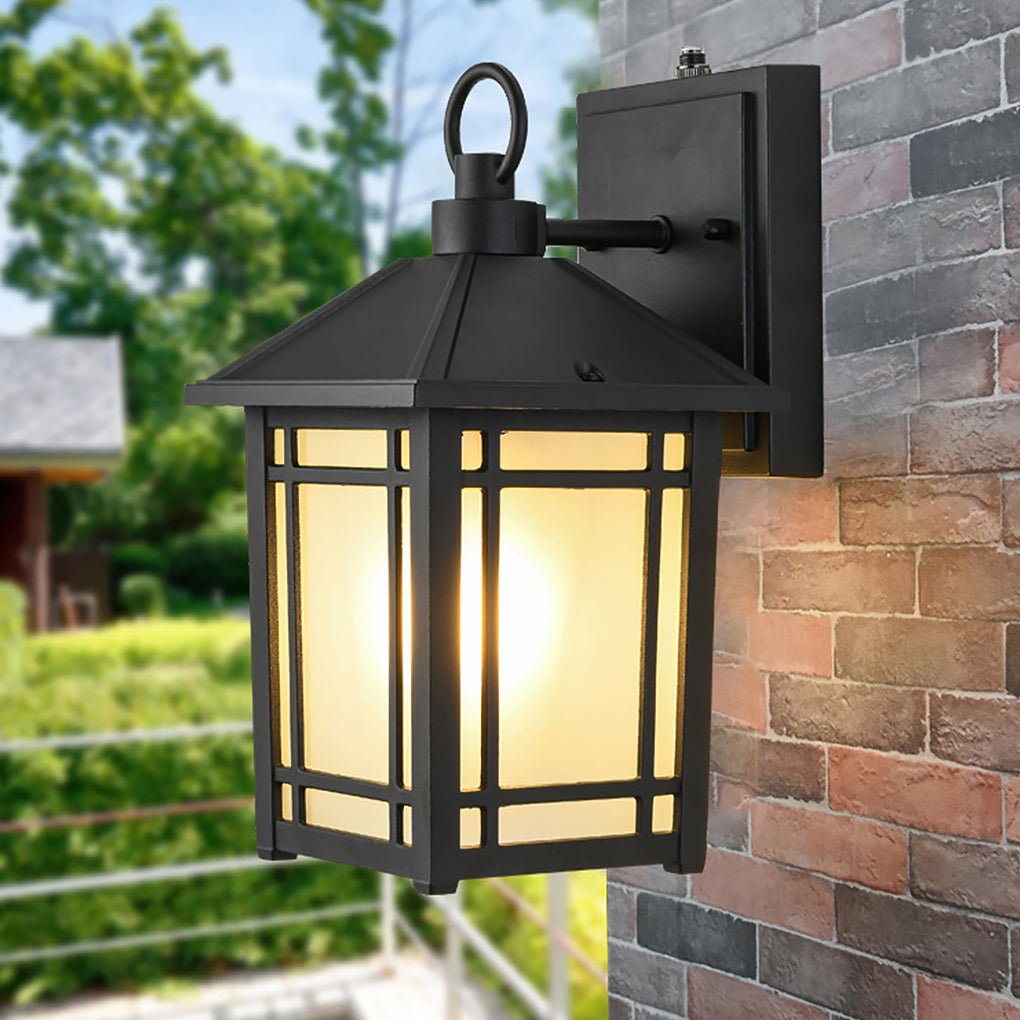 Modern Outdoor Wall Sconce — Die-Cast Aluminum and Glass, LED, Motion Sensor, Light Sensing, IP65, 3000K Warm White