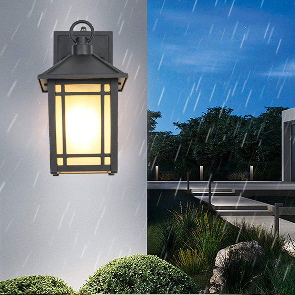 Modern Outdoor Wall Sconce — Die-Cast Aluminum and Glass, LED, Motion Sensor, Light Sensing, IP65, 3000K Warm White