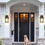 Modern Outdoor Wall Sconce — Die-Cast Aluminum and Glass, LED, Motion Sensor, Light Sensing, IP65, 3000K Warm White