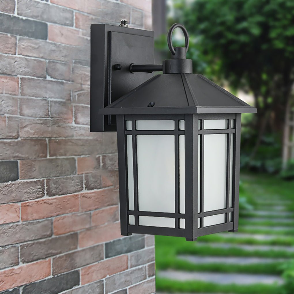 Modern Outdoor Wall Sconce — Die-Cast Aluminum and Glass, LED, Motion Sensor, Light Sensing, IP65, 3000K Warm White