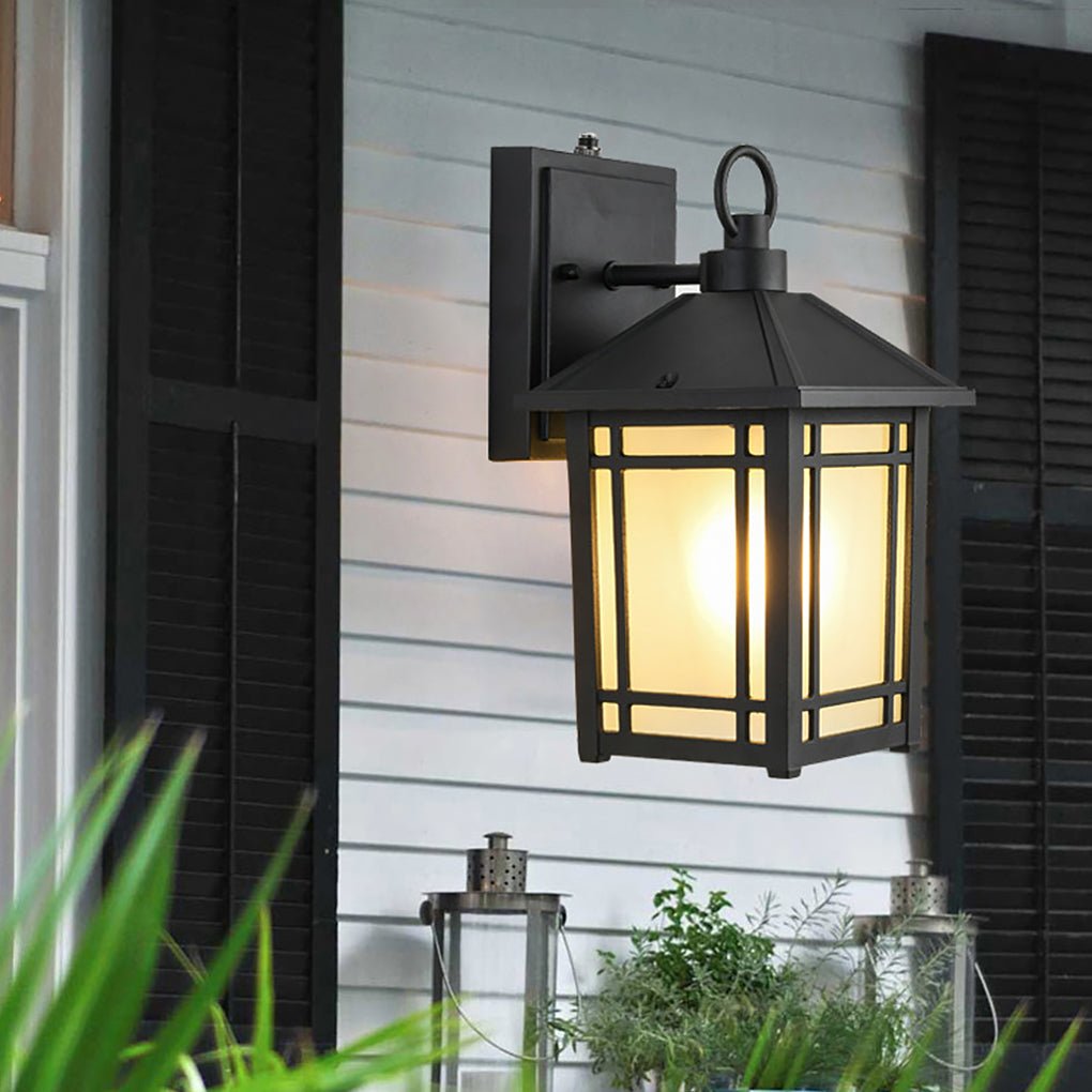 Modern Outdoor Wall Sconce — Die-Cast Aluminum and Glass, LED, Motion Sensor, Light Sensing, IP65, 3000K Warm White