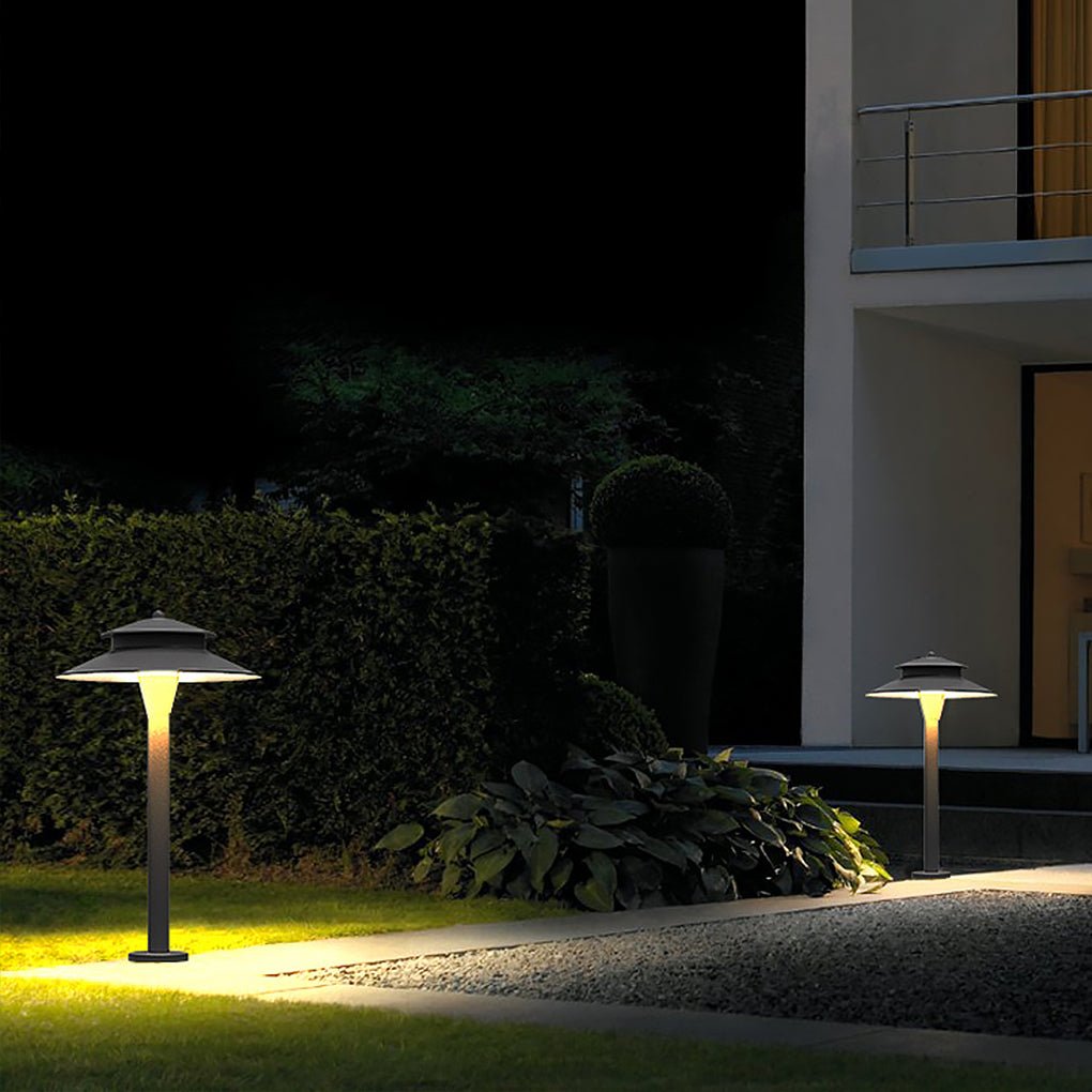 Industrial Hat-Top LED Path Light — Aluminum & Acrylic, 5W, IP65, 26" H