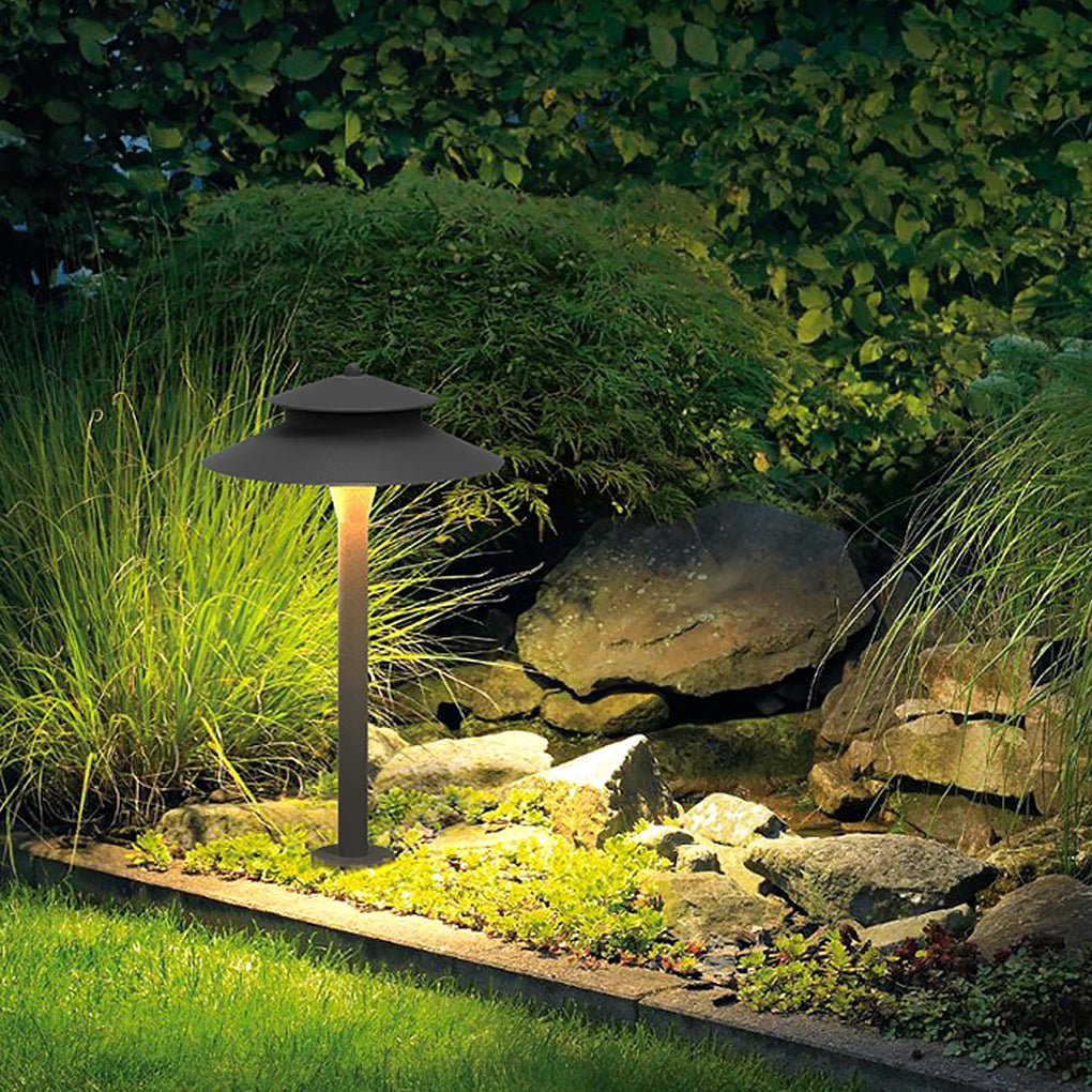 Industrial Hat-Top LED Path Light — Aluminum & Acrylic, 5W, IP65, 26" H