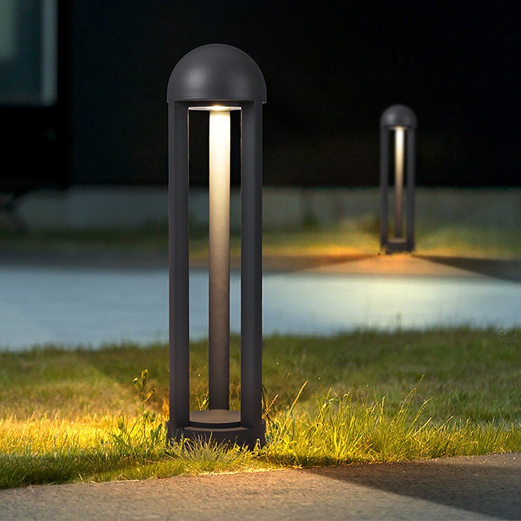 Decorative Column Bollard Light — Die-Cast Aluminum & Glass, COB LED 18W, 3000K, IP54 Weatherproof, 6" × 24"