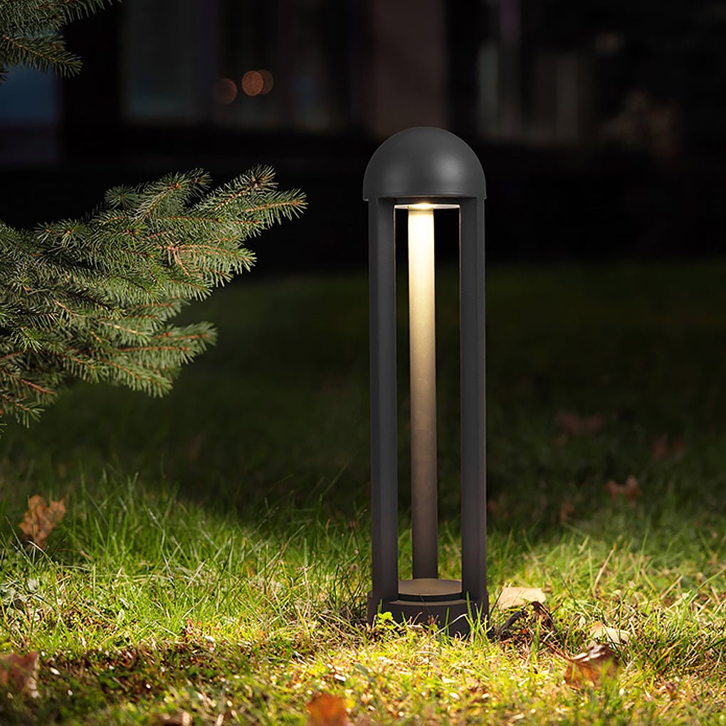 Decorative Column Bollard Light — Die-Cast Aluminum & Glass, COB LED 18W, 3000K, IP54 Weatherproof, 6" × 24"