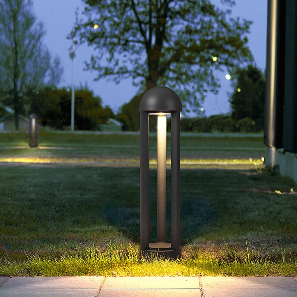 Decorative Column Bollard Light — Die-Cast Aluminum & Glass, COB LED 18W, 3000K, IP54 Weatherproof, 6" × 24"