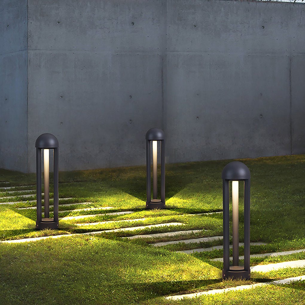 Decorative Column Bollard Light — Die-Cast Aluminum & Glass, COB LED 18W, 3000K, IP54 Weatherproof, 6" × 24"