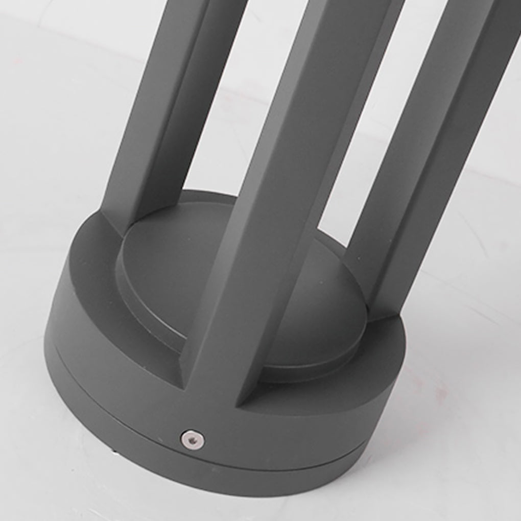 Decorative Column Bollard Light — Die-Cast Aluminum & Glass, COB LED 18W, 3000K, IP54 Weatherproof, 6" × 24"