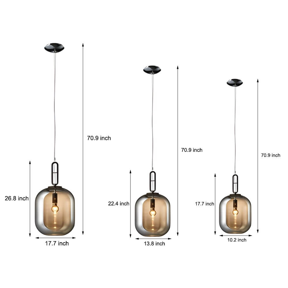 led pendant light with sleek industrial glass can design