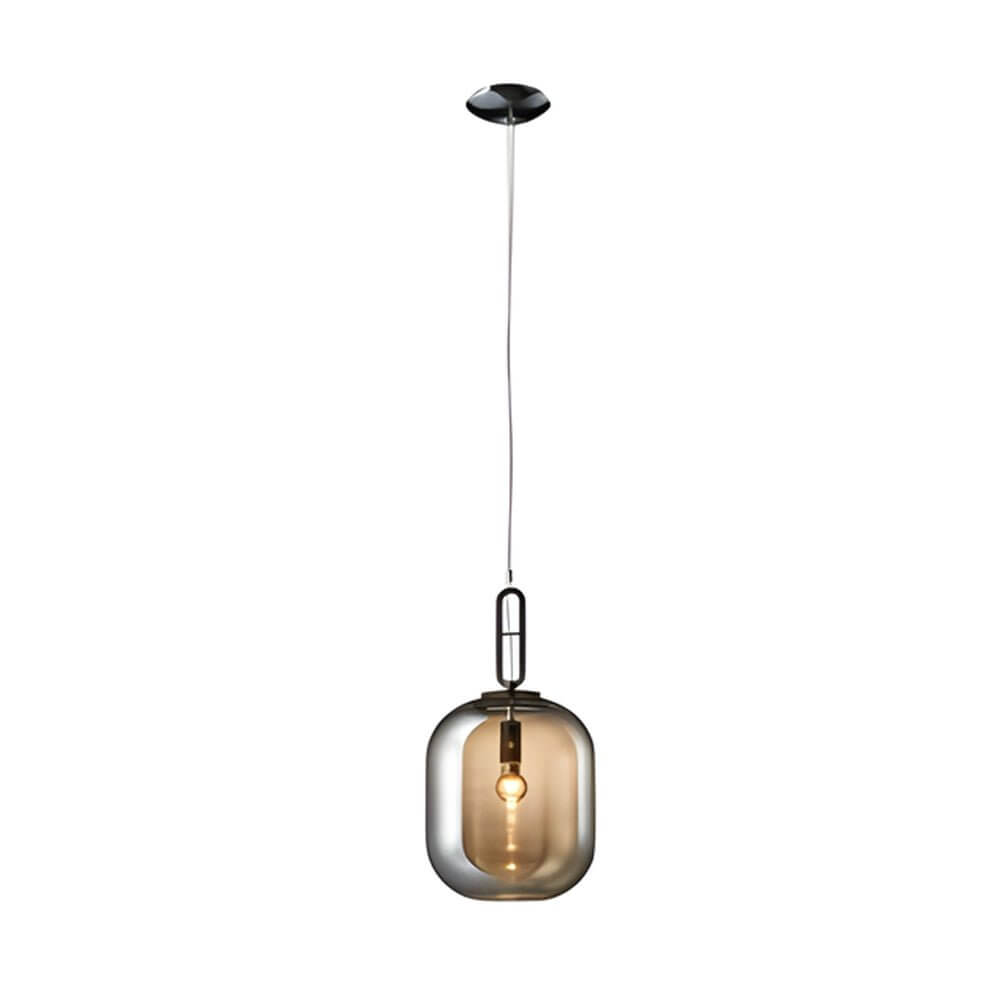 led pendant light with sleek industrial glass can design