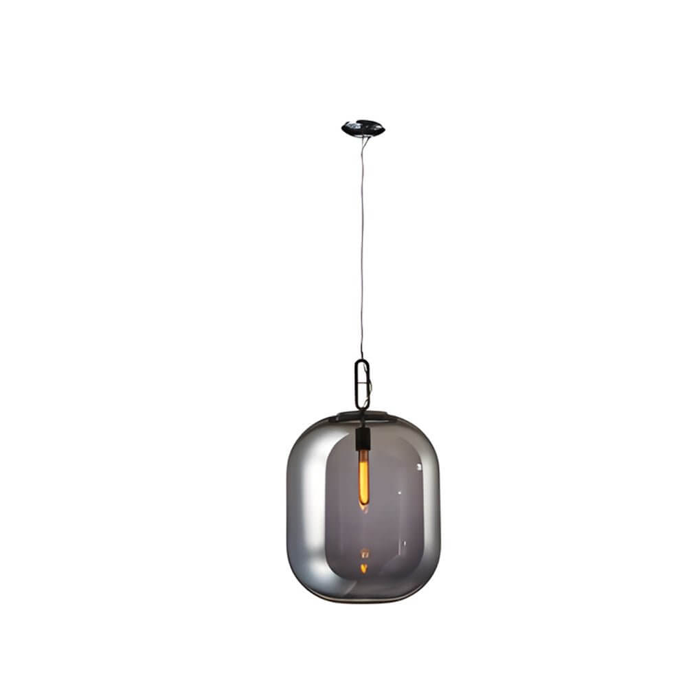 led pendant light with sleek industrial glass can design