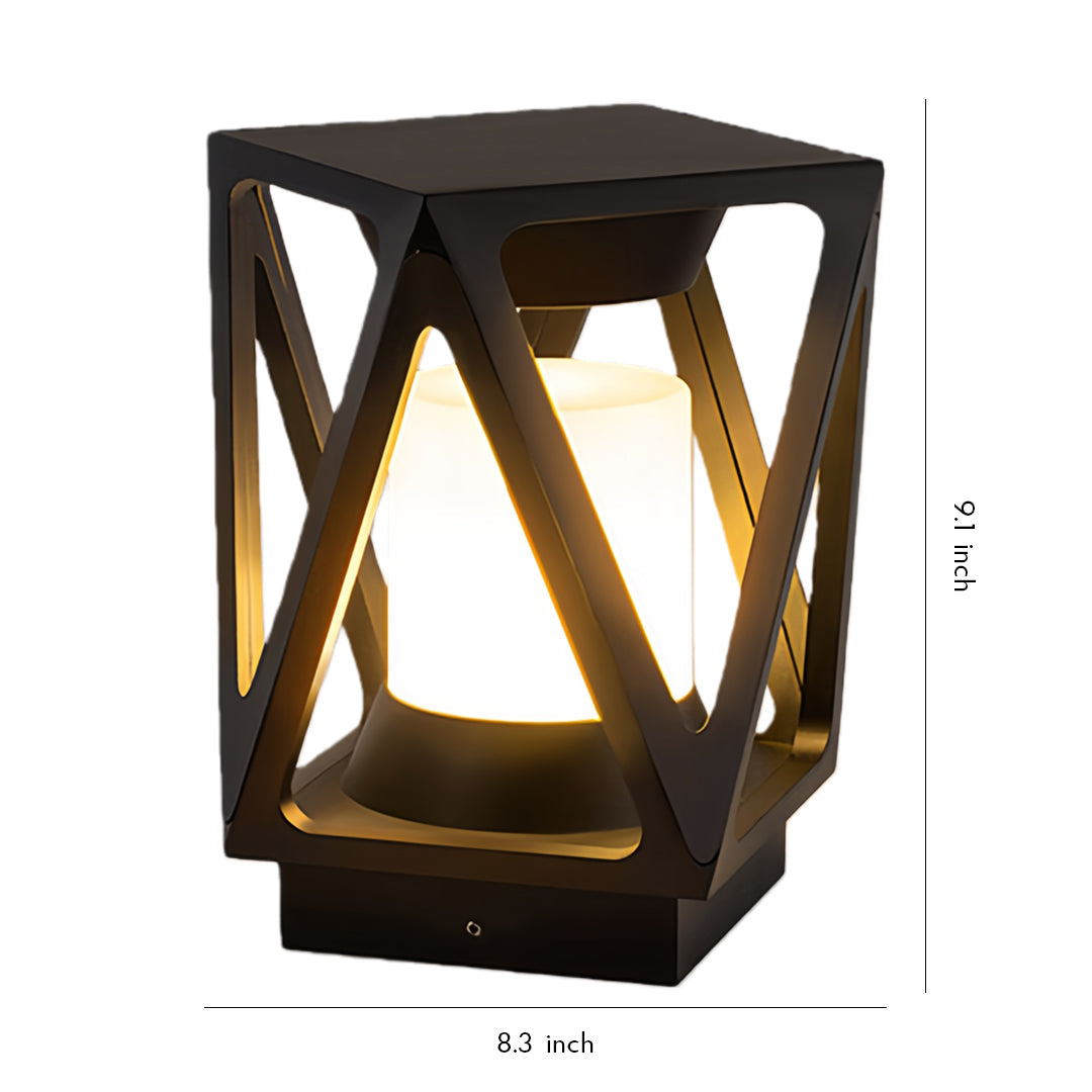 Bird's Nest Outdoor Pillar Light — Die-Cast Aluminum, LED, Solar / Hardwired, IP65, 3-Step Dimming