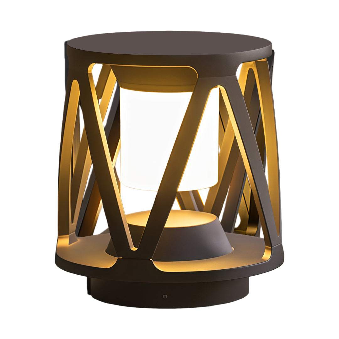Bird's Nest Outdoor Pillar Light — Die-Cast Aluminum, LED, Solar / Hardwired, IP65, 3-Step Dimming