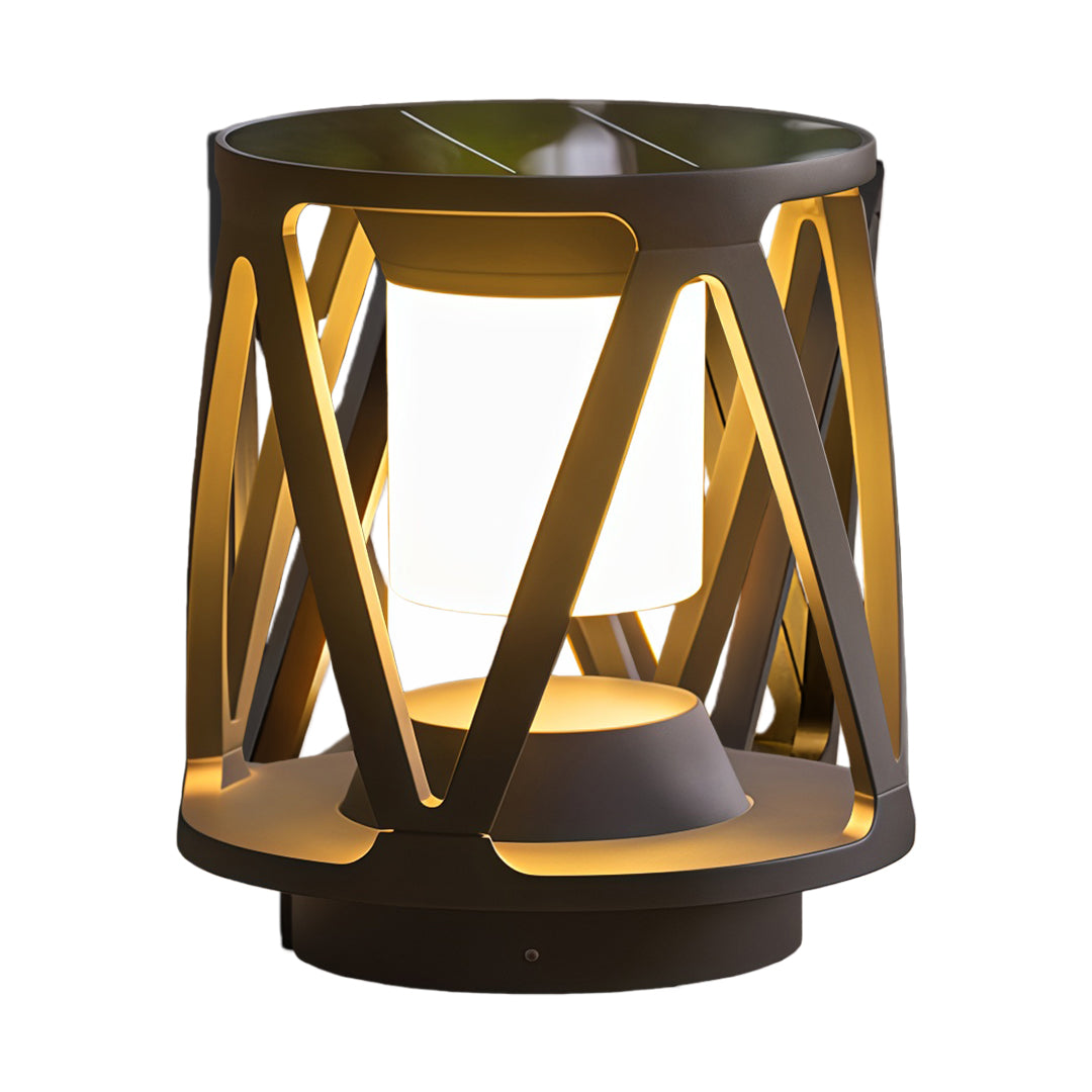 Bird's Nest Outdoor Pillar Light — Die-Cast Aluminum, LED, Solar / Hardwired, IP65, 3-Step Dimming