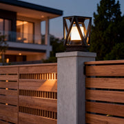Bird's Nest Outdoor Pillar Light — Die-Cast Aluminum, LED, Solar / Hardwired, IP65, 3-Step Dimming