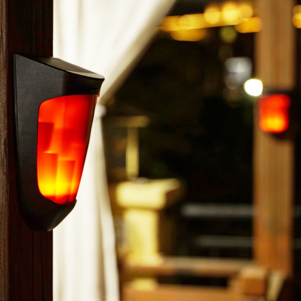 led solar energy outdoor wall lamp flame light wall sconce lighting