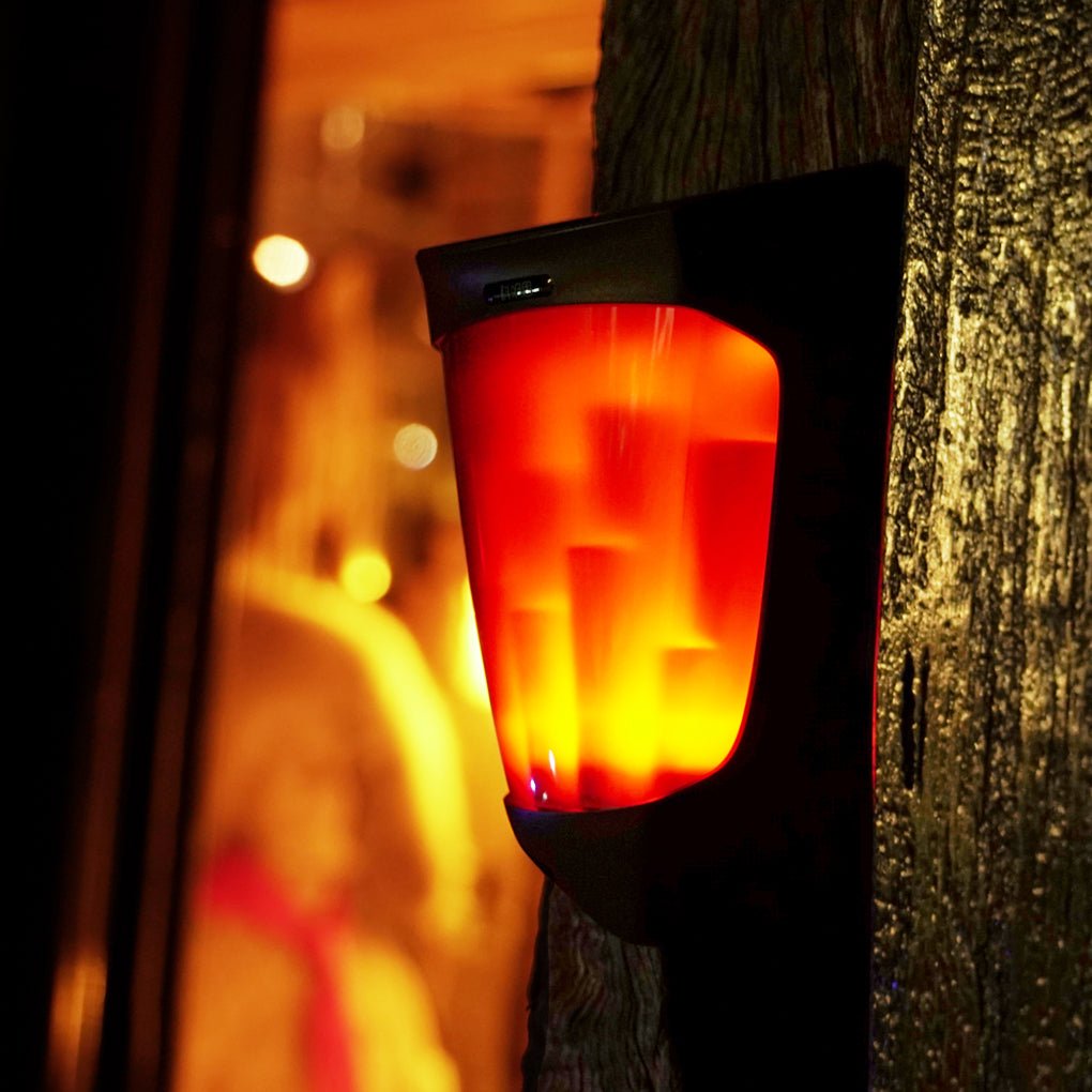 led solar energy outdoor wall lamp flame light wall sconce lighting