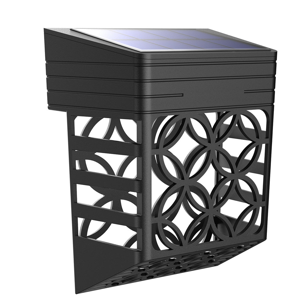 led solar hollow outdoor wall sconce garden fence wall lamp lighting