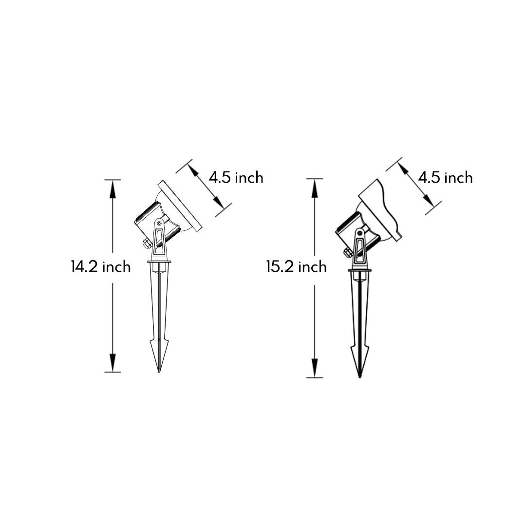 Modern Minimalist Garden Spike Spotlight — Die-Cast Aluminum, 12V, OSRAM LED, 3000K, IP65