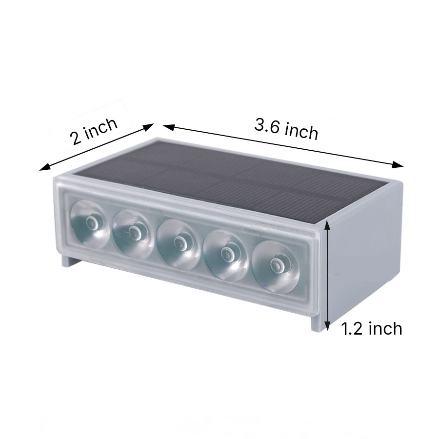 Modern Solar Step & Deck Lights, 6-Pack — ABS+PC, LED, Dual-Color 3000K/6000K, IP65 Weatherproof