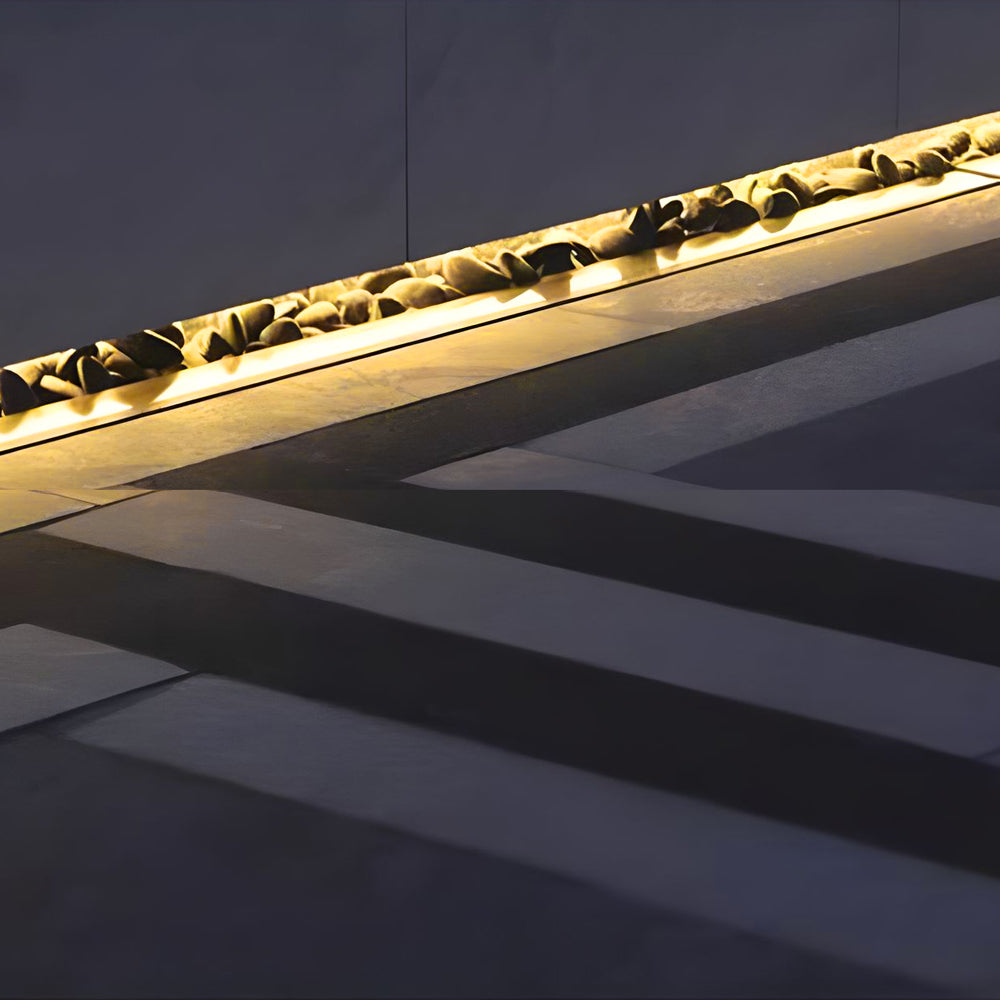 Minimalist LED Strip Step & Deck Light — Stainless Steel and Frosted Glass, 12W Hardwired, IP67, Three Color Temperatures, 39.4"